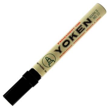 Show details for YOKEN PERMENANT MARKER CHISEL TIP BLACK Picture of YOKEN PERMENANT MARKER CHISEL TIP BLACK