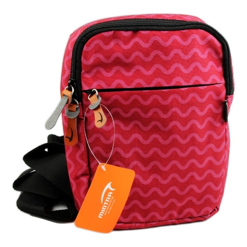 Picture of Red rose waves printed crossbody bag 3 zippers 5 * 22.5 * 16.5 cm – Mintra 09555.