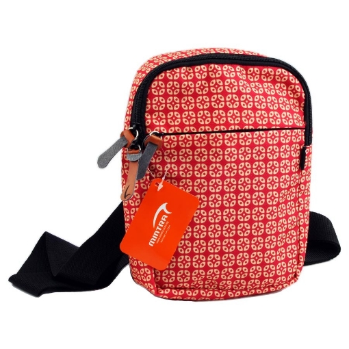 Image de Sac croisé à pois crème avec 3 zippers, 5 couleurs, dimensions 5 * 22,5 * 16 cm - Mintra 09563