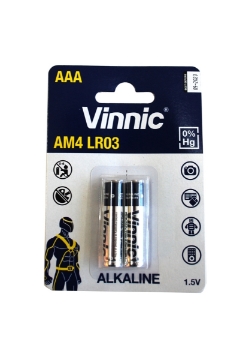 Show details for Remote batteries card 2 pieces Vinnic Alkaline Model AM4 LR03 Picture of Remote batteries card 2 pieces Vinnic Alkaline Model AM4 LR03