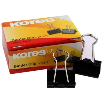Picture of Kores clip binder black 15ml - model KCR19