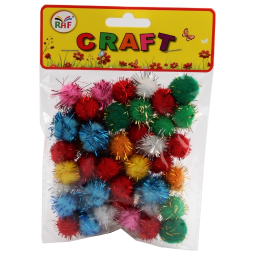 Image de Lot de Petits Pompons Colorés Simba, Sachet de 50 Pièces – Modèle JC 002402