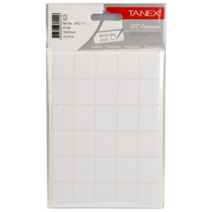 Picture of  Handwriting label, White Rectangular 10 Sheets 30 Rectangles, 23 x 19 mm A5 - Tanix OFC-111