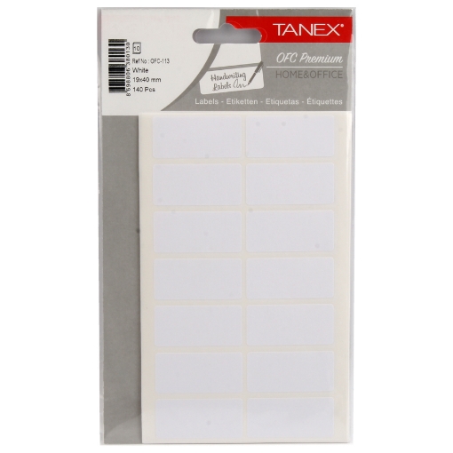 Picture of Office Sticker White 10 Sheets 14 Pieces 40×19 mm A5 - Tanex OFC-113