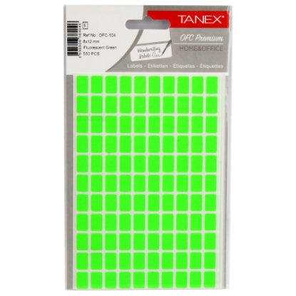 Picture of HANDWRITING LABEL TANEX GREEN 5 SHEETS 12 × 8 MM A5 / 110 MODEL OFC-104