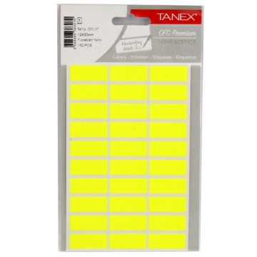 Show details for Handwriting label, Yellow Rectangular 5 Sheets A5, 30 Rectangles 17 x 12 mm- Tanix OFC-107 Picture of Handwriting label, Yellow Rectangular 5 Sheets A5, 30 Rectangles 17 x 12 mm- Tanix OFC-107