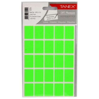 Picture of Green Office Labels 5 Sheets A5, 25 Labels/Sheet 27 * 19 mm - Tanex OFC - 112