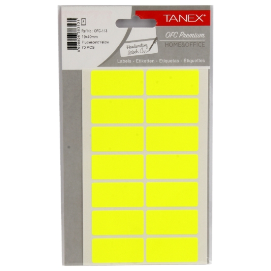 Picture of Handwriting Label yellow 5 sheets (40 * 19 mm) A5/14 Tanex Model OFC113
