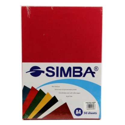 Picture of SIMBA PHOTOCOPY PAPERS 200 GM 50 STREAKED PAPERS ANTILOPE RED A4