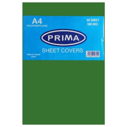 Picture of Binding Paper Pack 100 Sheets A4 green 150 Micron - Prima 