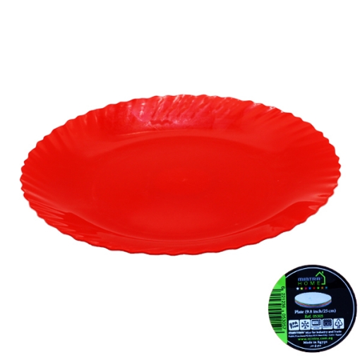 Picture of Round Flat Plate 25 cm 9.8 inches Red - Mintra 5305