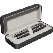 Picture of SCRIKSS MATT FOUNTAIN PEN + BALL PEN 88 BLACK CHROME IN PREMIUM BOX MODEL 85568