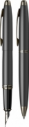 Picture of SCRIKSS MATT FOUNTAIN PEN + BALL PEN 88 BLACK CHROME IN PREMIUM BOX MODEL 85568
