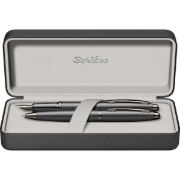 Picture of SCRIKSS MATT FOUNTAIN PEN + BALL PEN 88 BLACK CHROME IN PREMIUM BOX MODEL 85568