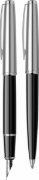 Image de Ensemble de Stylos Plume (Stylo à Bille + Stylo Plume) - Couleur (Noir + Argent) Modèle SCRIKSS 55783