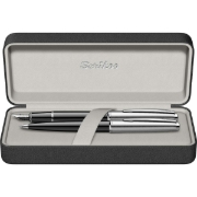 Image de Ensemble de Stylos Plume (Stylo à Bille + Stylo Plume) - Couleur (Noir + Argent) Modèle SCRIKSS 55783