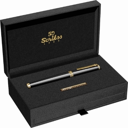 Picture of SCRIKSS HERITAGE ROLLER PEN + CATALOGUE GOLD WOODEN BOX MODEL 83991