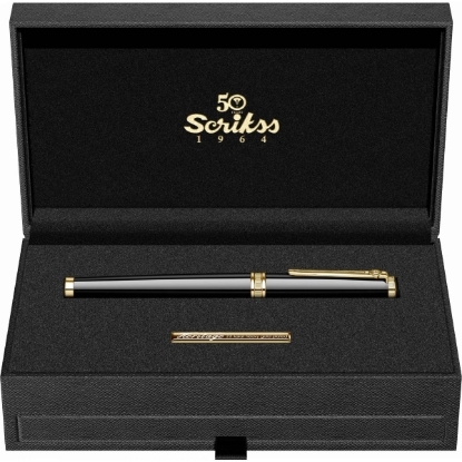 Picture of SCRIKSS HERITAGE ROLLER PEN + CATALOGUE GOLD WOODEN BOX MODEL 83991