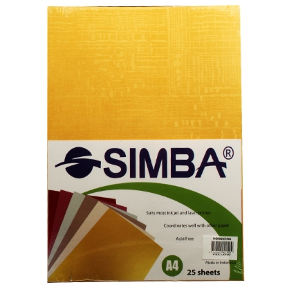 Picture of SIMBA PHOTOCOPY PAPERS 210 GM 25 STREAKED PAPERS HONGKONG YELLOW A4