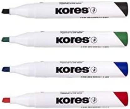 Picture of School and Office Supplies - Whiteboard Marker Pens with Round Tip, Dry Wipe and Low-Odor Ink - Kores XW1