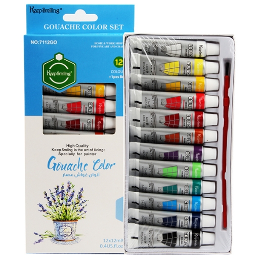 Bild von Keep Smiling Gouachefarbe, 12ml Tuben, 12 Farben - Modell 7112GO
