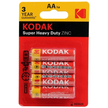 Show details for Heavy Duty Zinc Pen Battery Card, 4-Pieces AA - Kodak Picture of Heavy Duty Zinc Pen Battery Card, 4-Pieces AA - Kodak