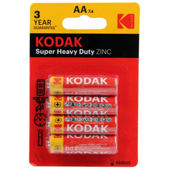 Picture of Heavy Duty Zinc Pen Battery Card, 4-Pieces AA - Kodak