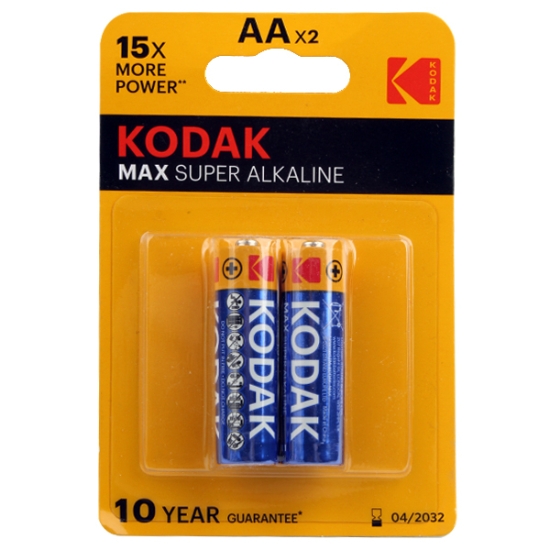 Imagen de Batería Alcalina AA Tarjeta 2 Piezas Alta Durabilidad - Kodak Max