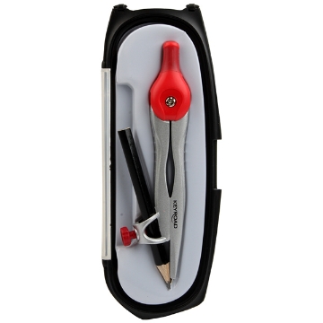 Show details for Metal Compass with Pencil in Plastic Case – Keyroad Model KR972477 Picture of Metal Compass with Pencil in Plastic Case – Keyroad Model KR972477
