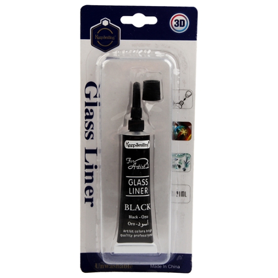 Bild von Schwarzer Glasliner 21 ml Tube – Keep Smiling B7921-B