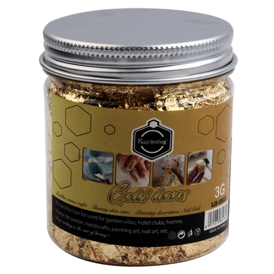 Bild von Goldfolie für Dekoration und Handarbeiten zur Verleihung eines echten Gold-Effekts auf Kunstwerken – Keep Smiling Modell SJB-0002G