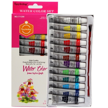 Show details for Watercolor Paints, 12ml Tubes, 12 Colors - Keep Smiling Model 7112W Picture of Watercolor Paints, 12ml Tubes, 12 Colors - Keep Smiling Model 7112W