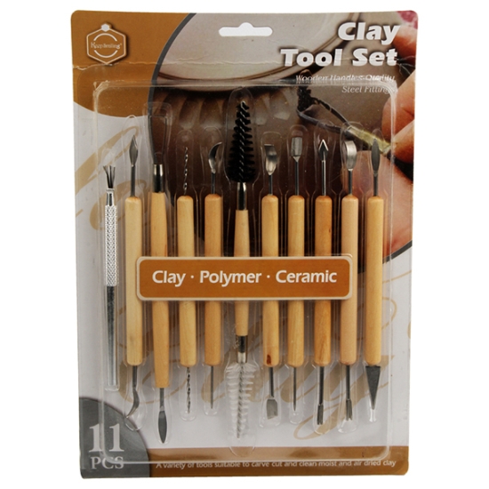 图片 11件套双头雕刻工具配木柄 - Keep Smiling 型号 E0380