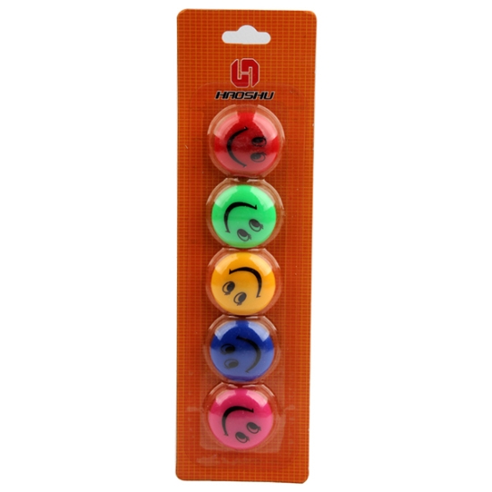 图片 圆形磁铁微笑脸卡片 5张/卡 多色 – HAOSHU X3005