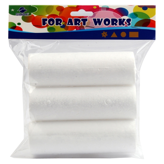 Bild von Zylindrisches Modell aus weißem Schaumstoff, 3 Stück im Beutel – Simba Modell H-108