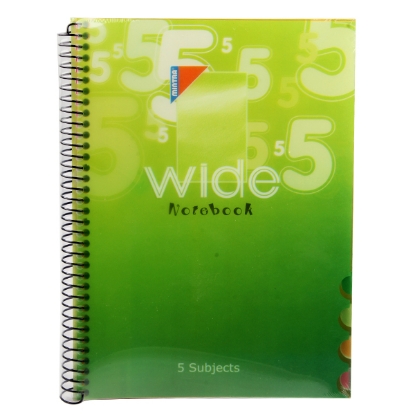 Picture of UNIVERSITY NOTEBOOK MINTRA WIDE WIRED 120 PAPERS LINED PLASTIC COVER A4