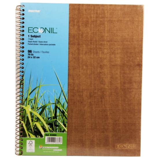 Image de Cahier à spirale simple français 1 sujet 96 feuilles 32x24 cm - Mintra 7 Econil