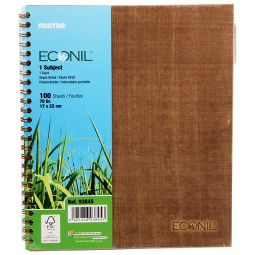 Picture of School Notebook, 100 sheets, double, 1 Subject, 17 x 22 cm, econil 7 - Mintra