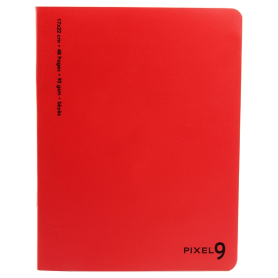 Image de Cahier agrafé français, rouge, 24 feuilles, 22 x 17 cm - Pixel 9
