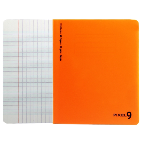Image de Cahier polypro agrafé, orange, 24 feuilles, 22 x 17 cm - Mintra Sias Pixel 9