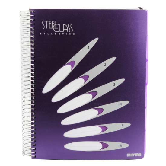 Image de Cahier en acier avec carreaux, 150 feuilles A4, 5 intercalaires - Mintra