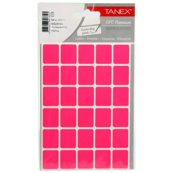 Bild von Handschrift Etikett Pink 5 Blätter (23 x 19 mm) A5/30 Tanex Modell OFC111