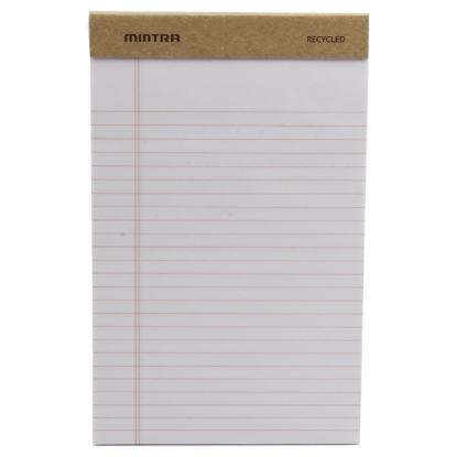 Picture of Notepad Pin White Paper 50 Sheets 56 gm Ruled Narrow 12x20 cm - Mintra Baggase