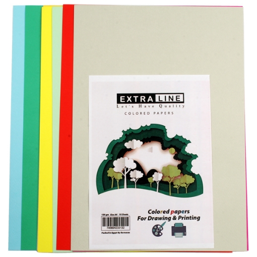 Picture of Pack of colored papers, 10 sheets 150 gsm - Extra Line