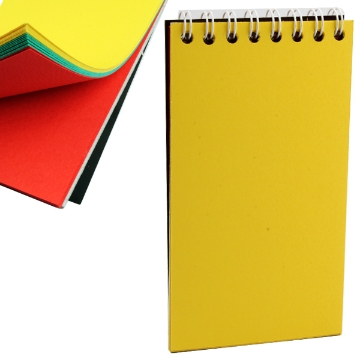 显示明细 螺旋记事本 空白彩色纸,软垫封面,25页,7 x 12.5厘米 图片 螺旋记事本 空白彩色纸,软垫封面,25页,7 x 12.5厘米