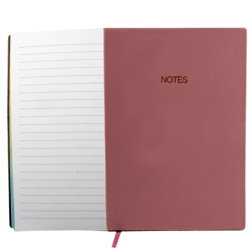 Show details for A plastic notebook, with rubber and hard cardboard cover, and a place to hold a pen, model A5 PU Picture of A plastic notebook, with rubber and hard cardboard cover, and a place to hold a pen, model A5 PU