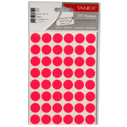 Picture of HANDWRITING LABEL TANEX PINK ROUNDED 16 MM 5 SHEETS A5 / 48 MODEL OFC-130