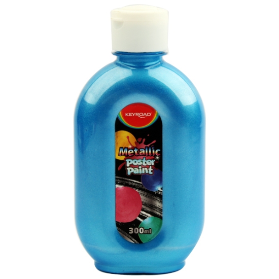 Image de Bouteille de couleurs pour affiches bleu métallique 300 ml Modèle KR972114 Keyroad