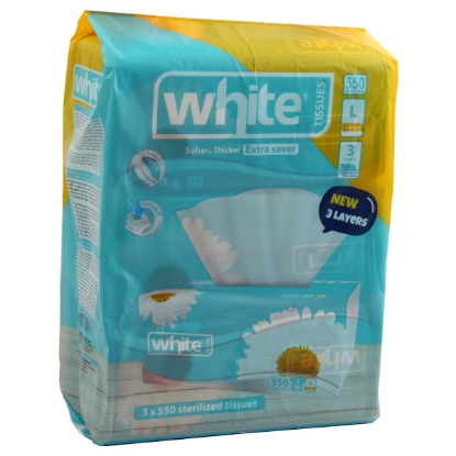 Picture of "White Mega pack 550 tissues Set Of 3, White"