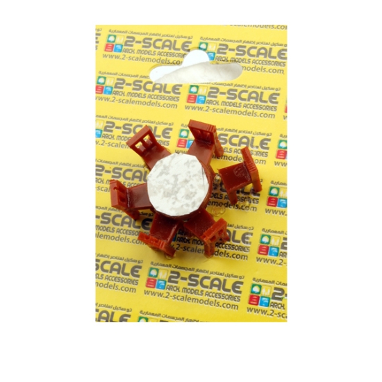 Picture of نموذج مصغر شكل طقم سفرة (ترابيزة + 6 كراسي) لون بُني مقاس 1:100 – تو سكيل